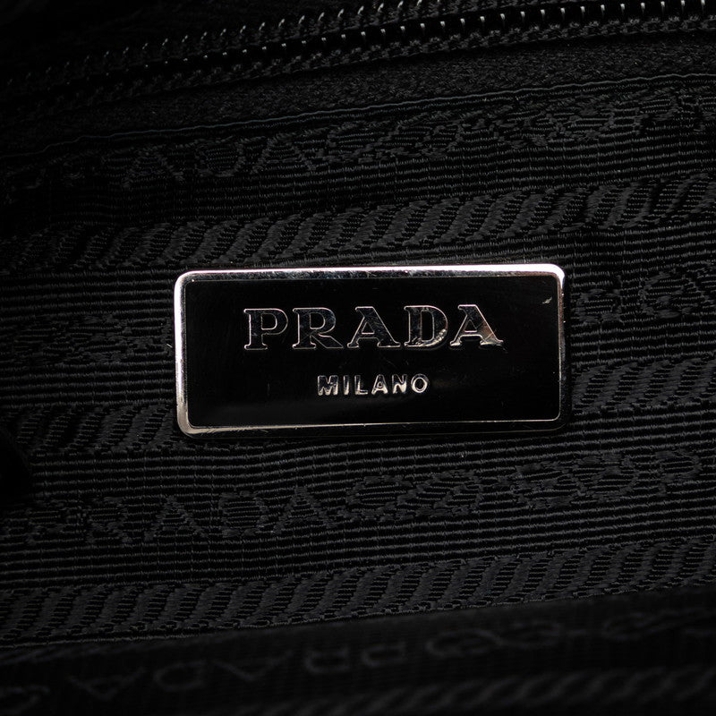 Prada Triangle Logo  ing  Shoulder Bag BT0741 Black Nylon Leather  PRADA