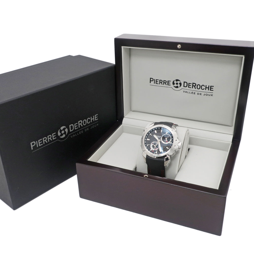 Pierre Deroche TNT GMT   43 B-02328 201 Limited Black Black  Automatic    Watch