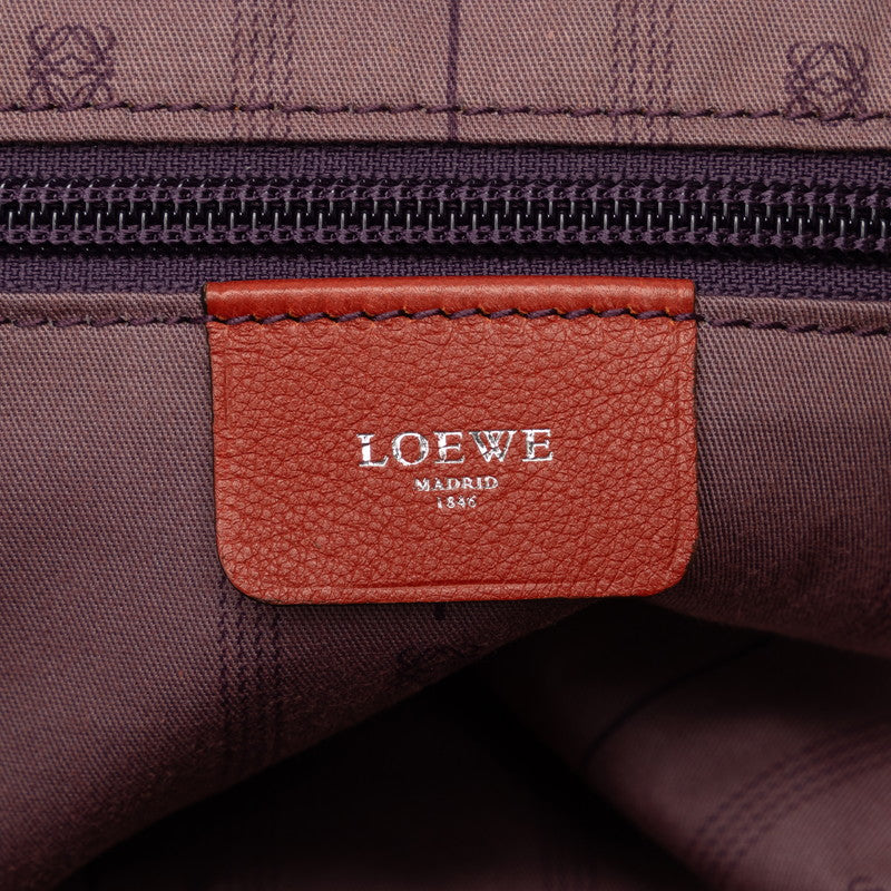 Loewe Anagram Handbag Handbag Red Silver Leather  LOEWE