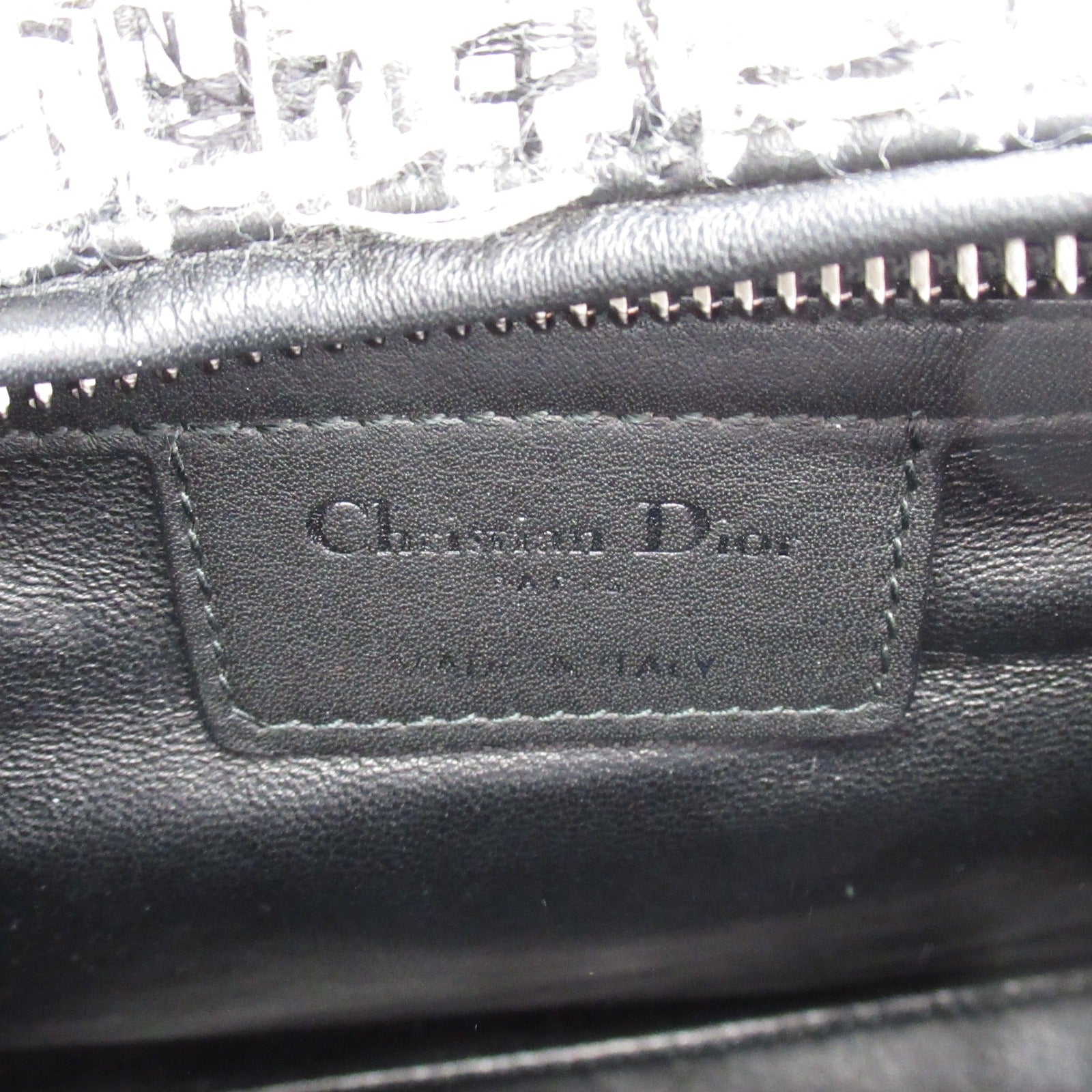 Dior Dior  Dior 2W Tote Bag Bag Leather Tweed  Black/White