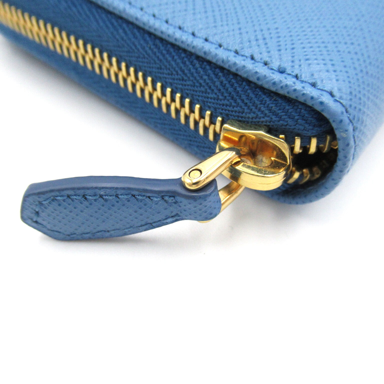 Prada Prada Round Long Wallet Round Long Wallet Sapphire Leather   Blue 1ML506