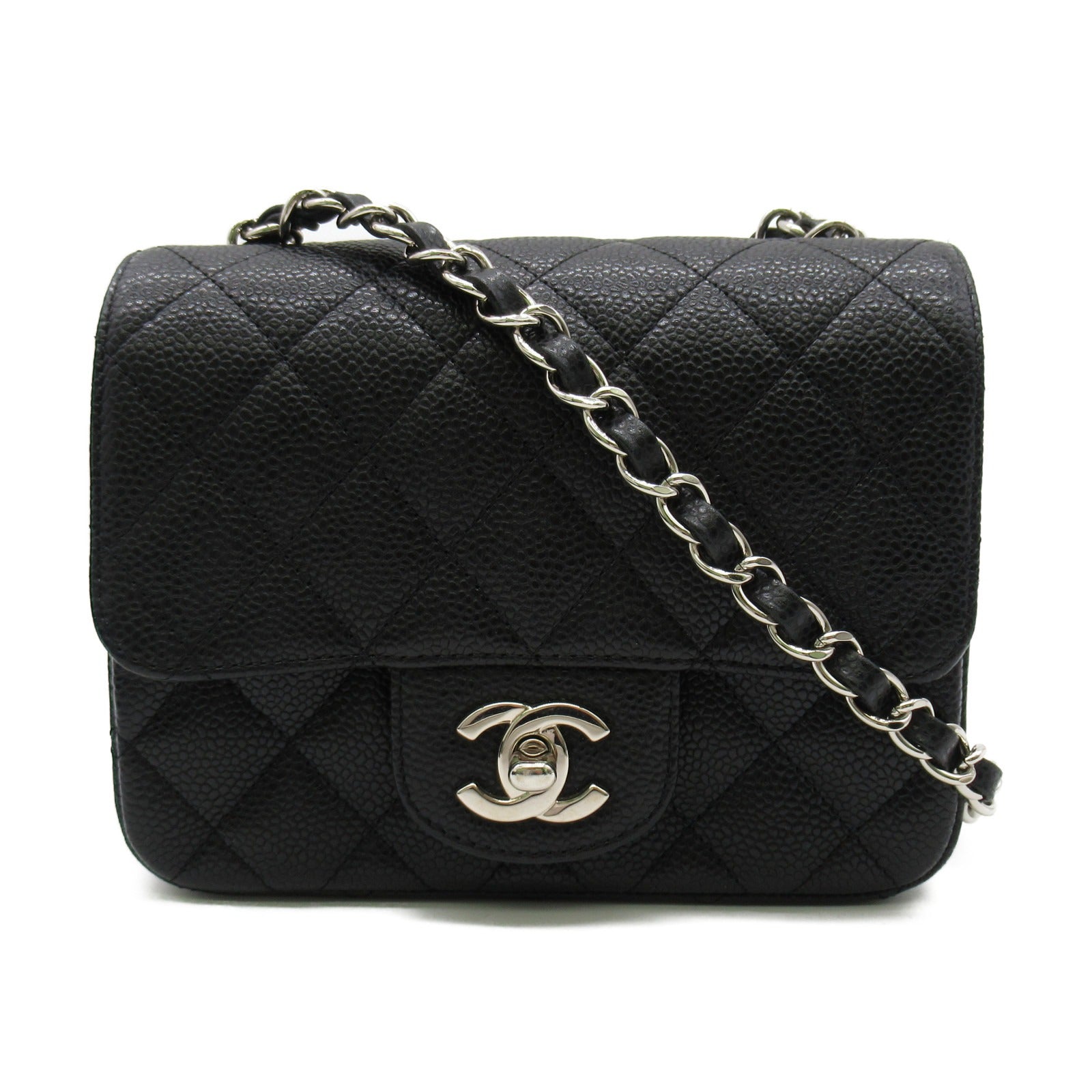 Chanel Mini Chain Shoulder Bag Caviar S  Black A35200