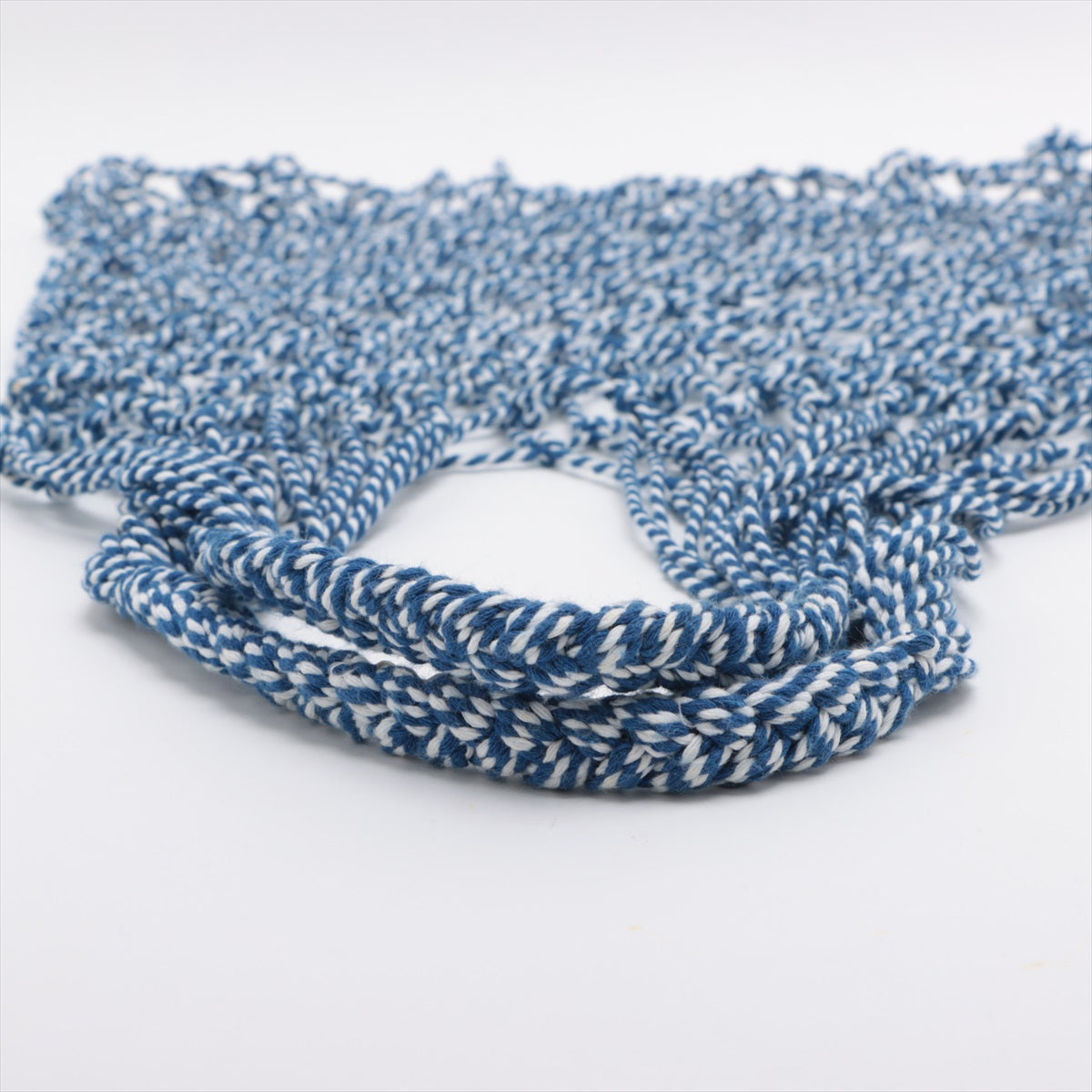 Celine Nonevelty Fabric Handbag Blue Net Woven