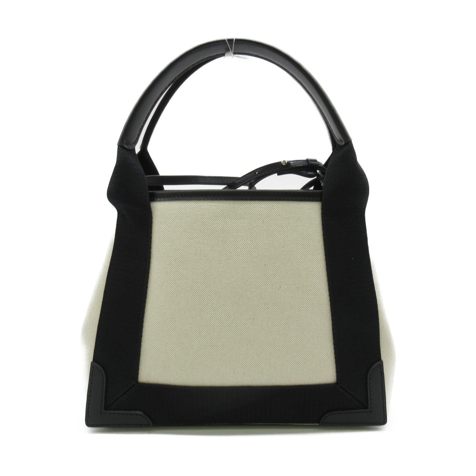 BALENCIAGA CABAS XS AJ 2w Shoulder Bag Canvas Leather  Ivory / Black 3903462HH3N9260