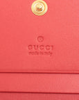 Gucci GG Spring Lobes PVC  Leather Compact Wallet Beige × Red 677609