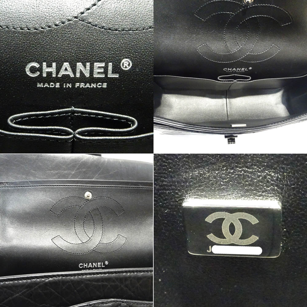 CHANEL 2.55  Handbag W Flap Matrasse A37587 Chain Sder Eddy  S Black G