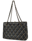 Chanel 2000-2001 Wild Stitch Chain Handbag Black Calfskin