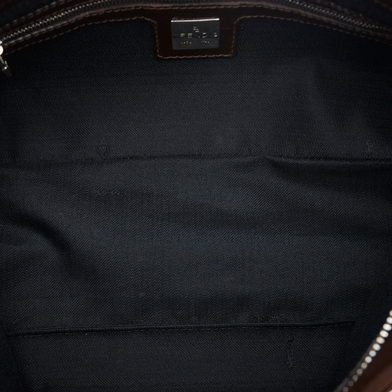 Fendi Mamma Bucket One Shoulder Bag Brown Canvas Leather