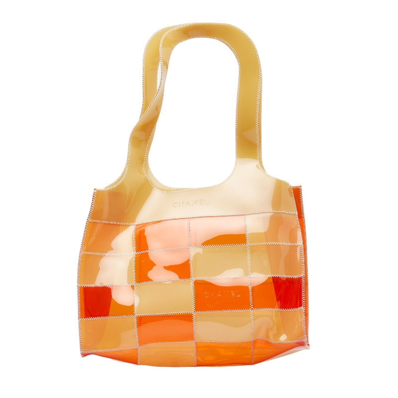 Chanel Clear Tote Bag Shoulder Bag Orange Beige Vinyl – Timeless Vintage  Company