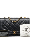 Chanel Matlasse Diana 25 Chain Shoulder Bag Black Lambskin
