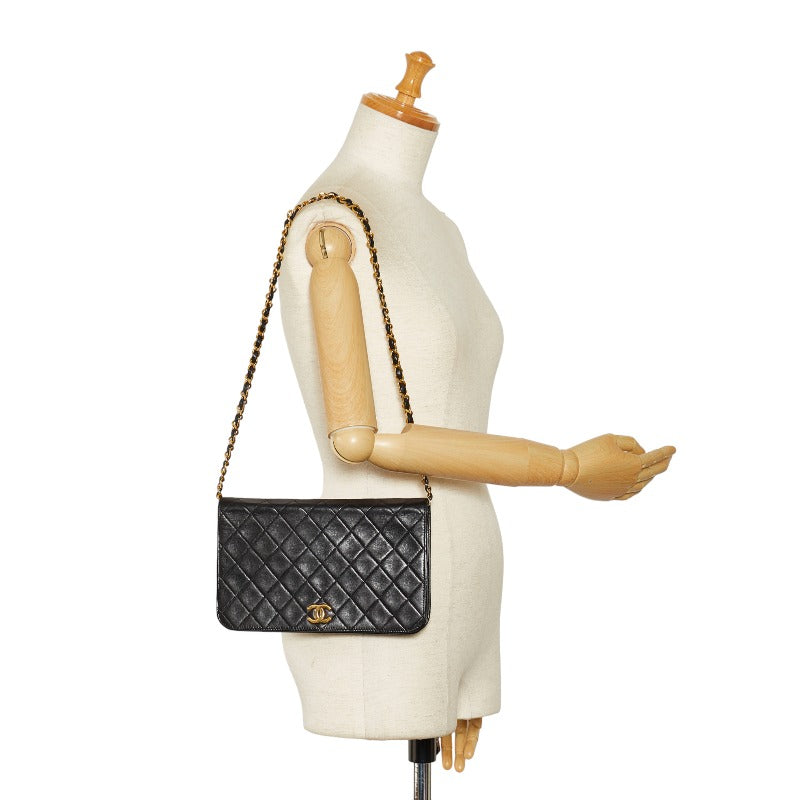 Chanel Matlasse Chain Shoulder Bag Black Lambskin Leather – Timeless  Vintage Company
