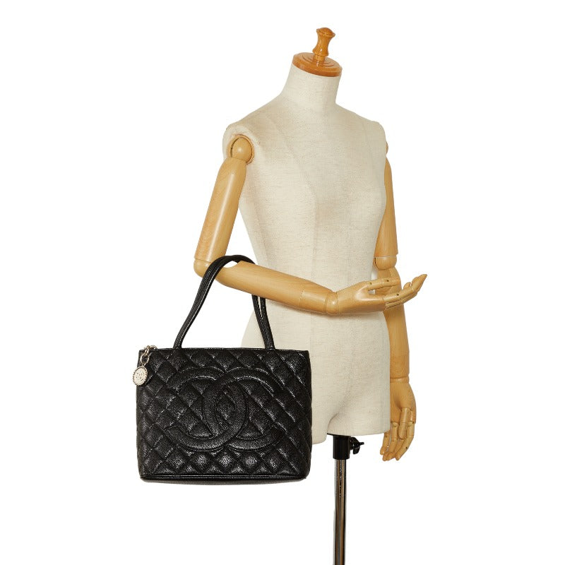 Chanel Medaillon Handbag Tote Bag Black Caviar – Timeless Vintage