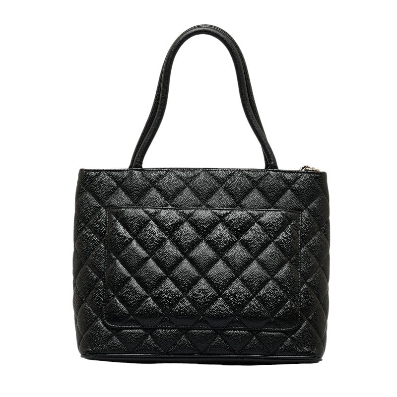 Chanel Medaillon Handbag Tote Bag Black Caviar
