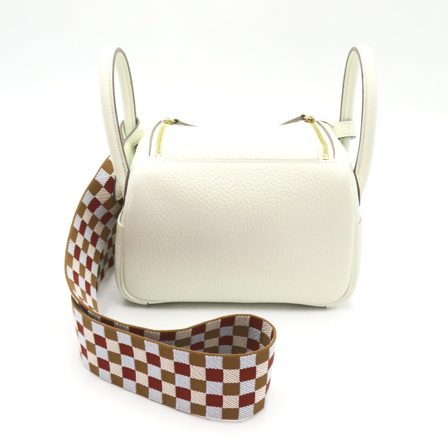 Hermes Hermes Lindemini 2w Shoulder Bag Leather Triumphant  White/Multi-Color