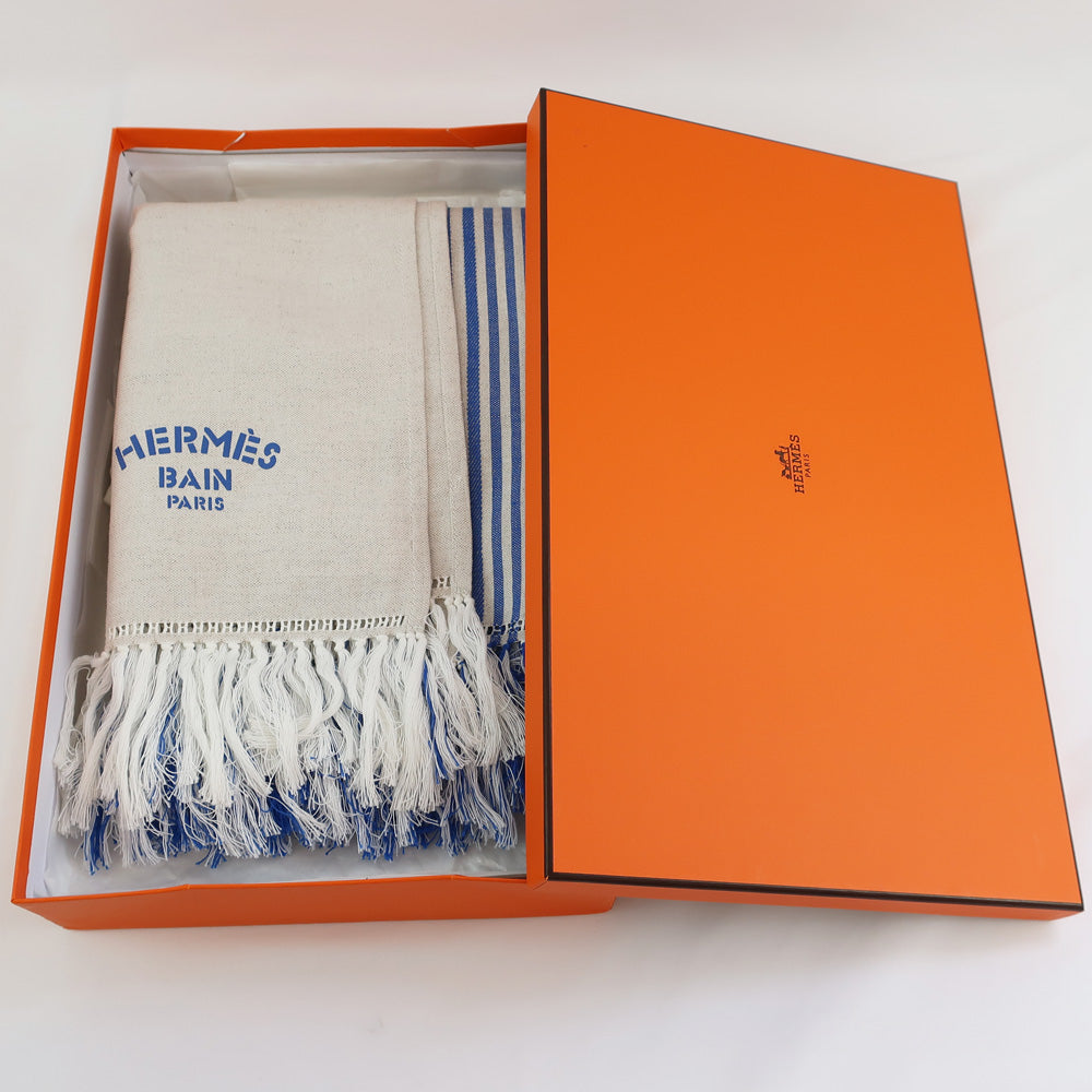 Hermes Multi-Cover Bar Large cross FreeCover Fringe Simple 100180 Cover Blue Stripe 55% Cotton 45% Box