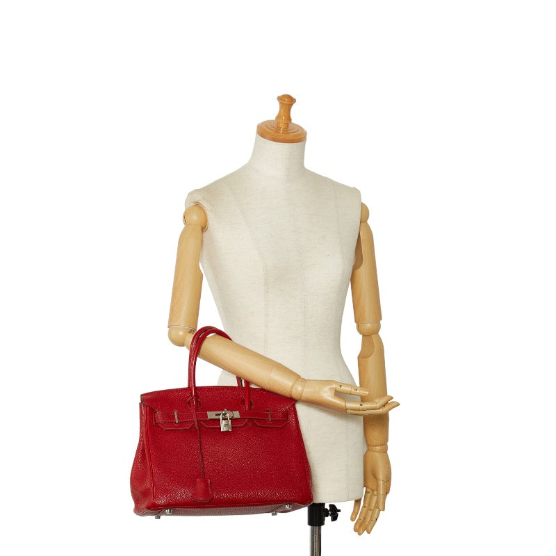Hermes Birkin 30 Handbag Ruby Red Togo Leather