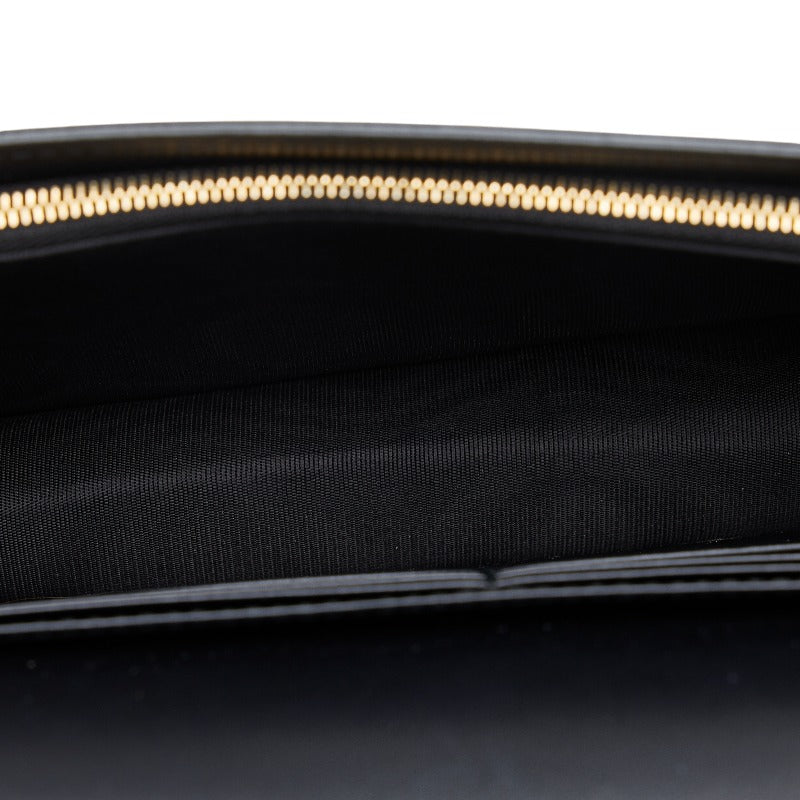 Gucci Guccissima Signature Chain Shoulder Bag Wallet 431408 Black Leather