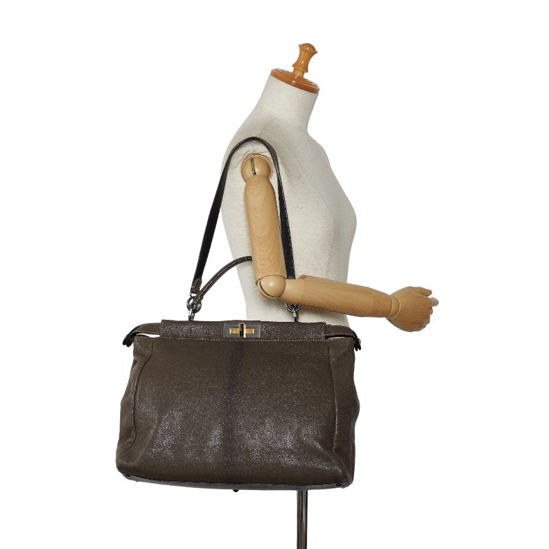 Fendi Handbag 8BN210 Brown Leather  Fendi