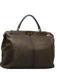 Fendi Peekaboo Handbag Shoulder Bag 8BN210 Brown Leather
