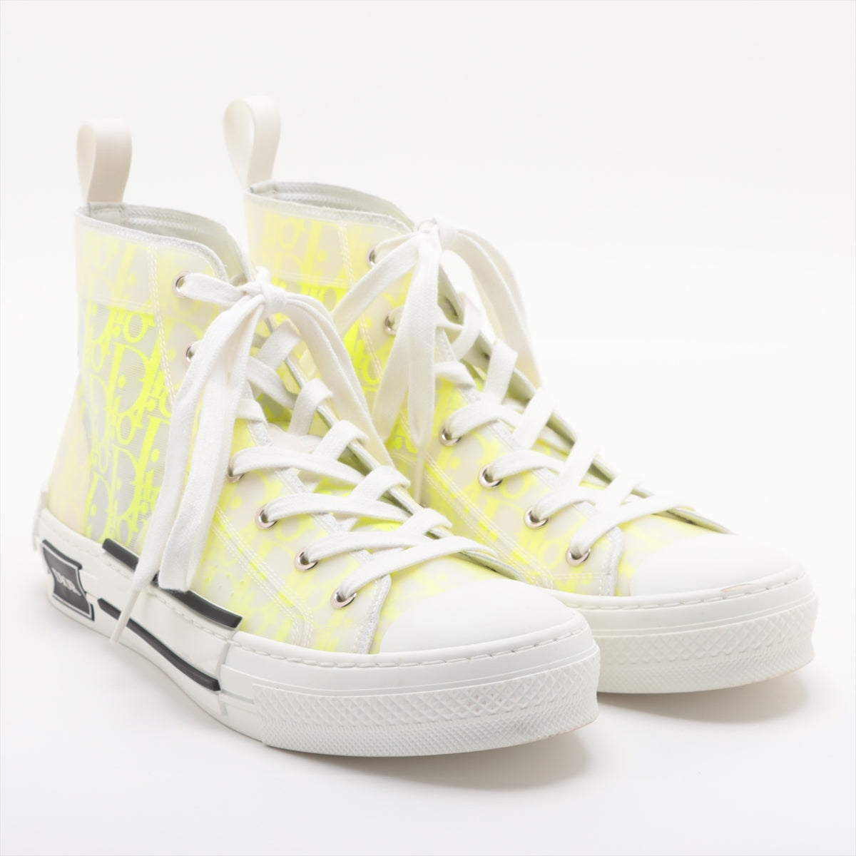 Dior B23 Laver High-Cut Sneaker 41 Men White x Yellow 21ENV Obrick