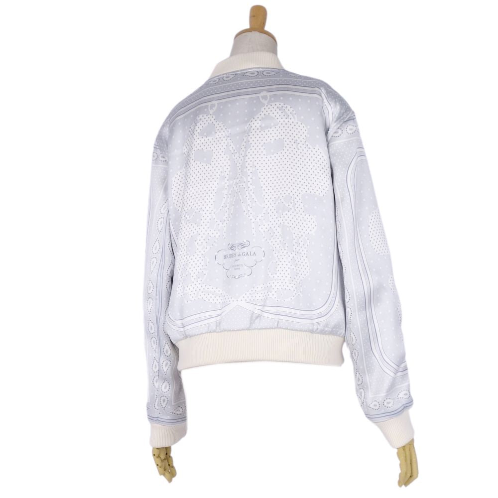 Hermes Jacket 21AW Bronze Overshirt Silk    French Made 40 (M equivalent) Light Blue/White -Two Livestream