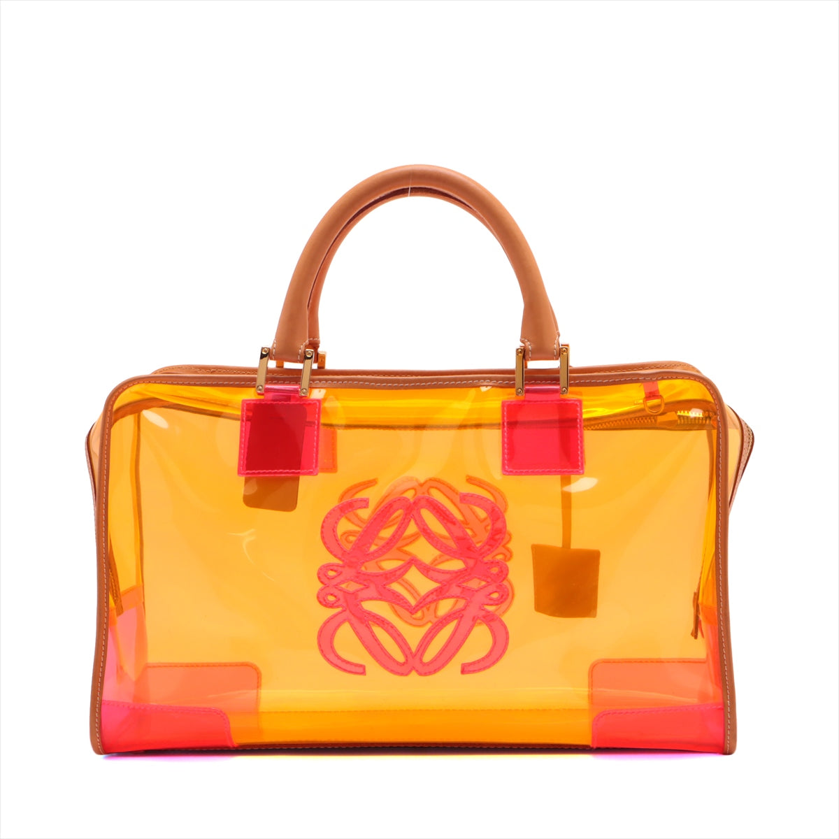 Loewe 亞馬遜乙烯基 X 皮革手提包橙色行李箱