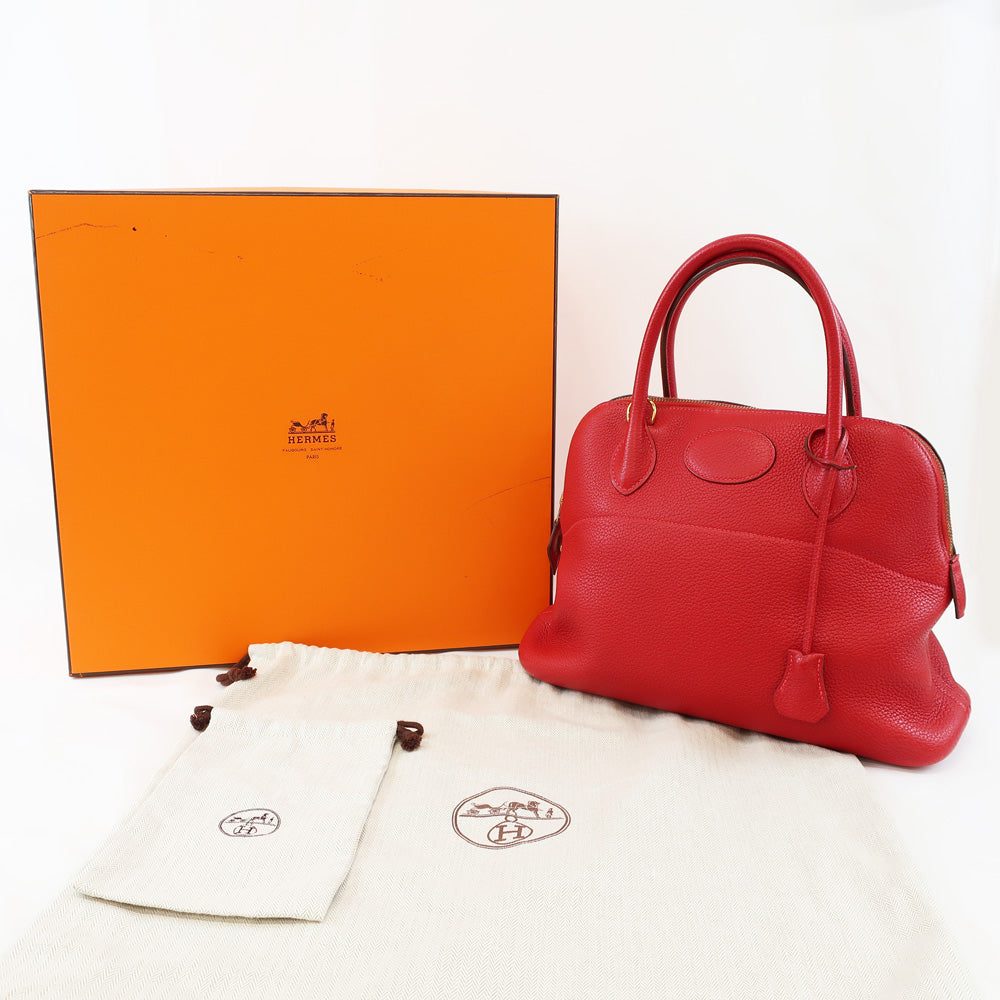 HERMES Hermes Bolide 31 Rojo Kazak Red  Clemence G  Shoulder Strap  P  Manufactured around 2012 Bag    Dry Quality Weda