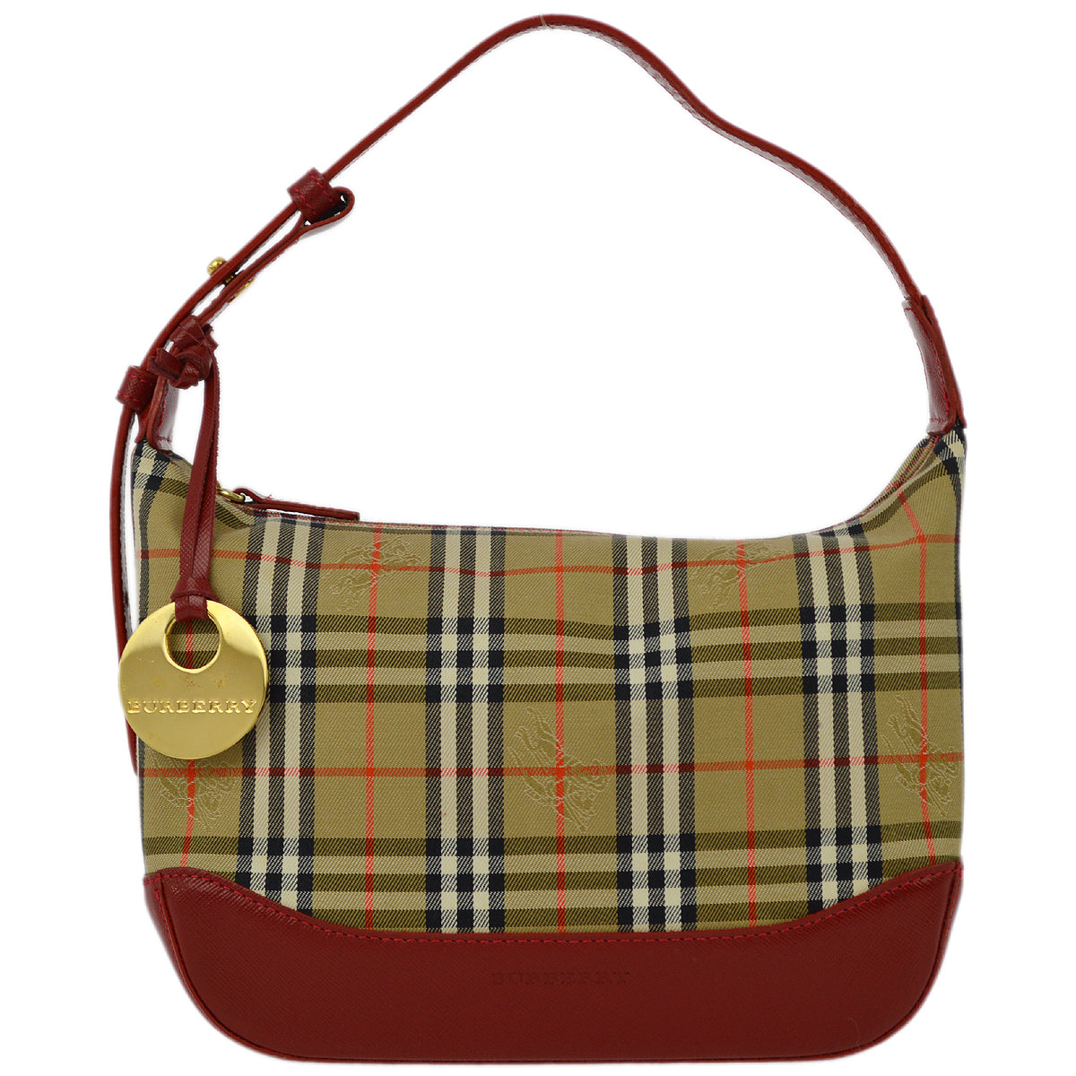Burberry House Check Handbag Beige Red