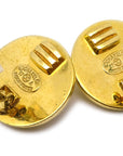 Chanel 1997 Round CC Turnlock Earrings Gold Clip-On Large