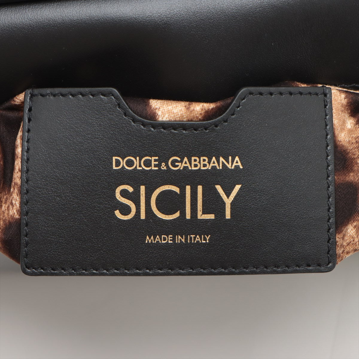 Dolce &amp; Gabbana Sicily Patent Leather 2WAY Handbag Black