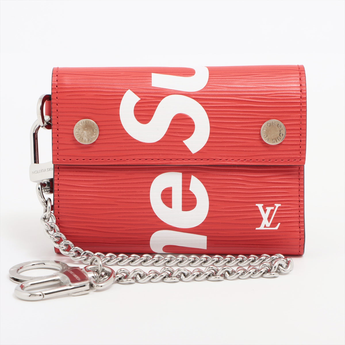 Louis Vuitton x Spring Epi Chain Compact Wallet M67755 Leather x Metal Compact Wallet Red SN2127