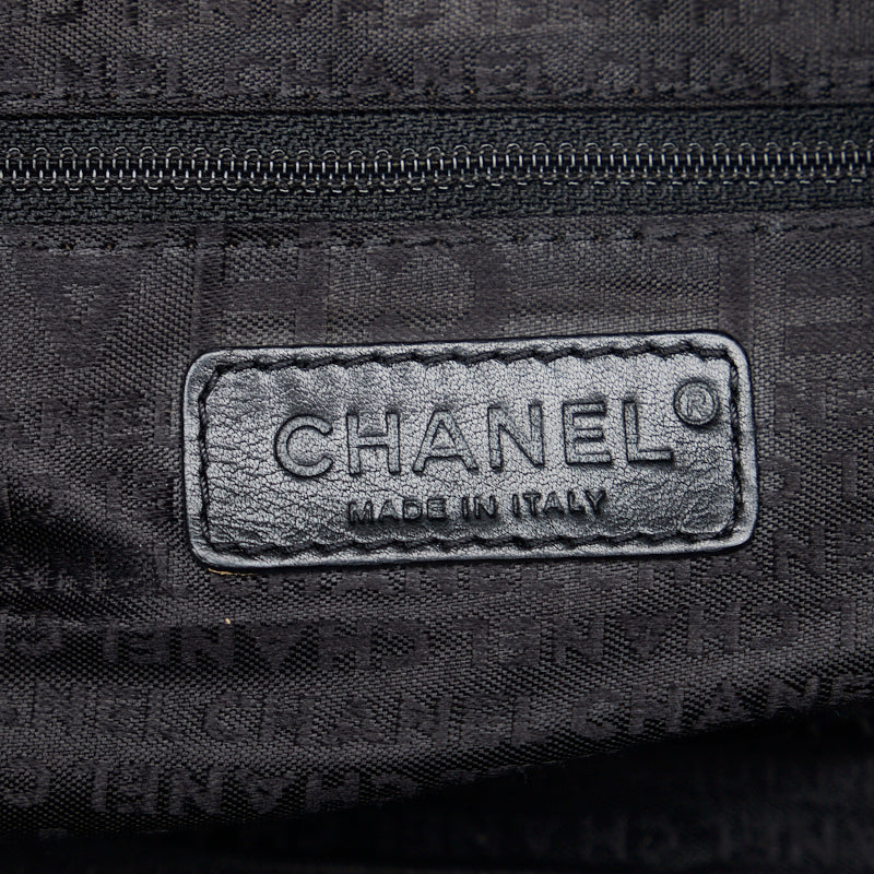 Chanel Choco Bar Handtas Mini Boston Tas Zwart Kaviaarleer