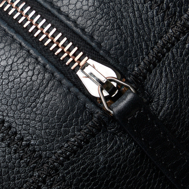 Chanel Choco Bar Handbag Mini Boston Bag Black Caviar Skin