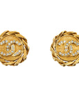 vintage Chanel Cocomark Gem Boucles d’oreilles rondes Clip-On
