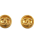 Boucles d'oreilles rondes Chanel Cocomark vintage à clipser