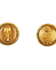 Vintage Chanel Cocomark Round Earrings Clip-On