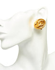 Vintage Chanel Cocomark Round Earrings Clip-On