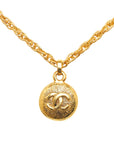 Vintage Chanel Cocomark Round Pendant Necklace