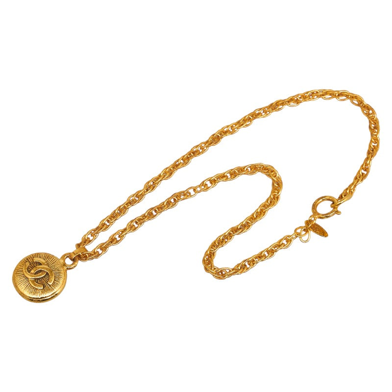 Vintage Chanel Cocomark Round Pendant Necklace