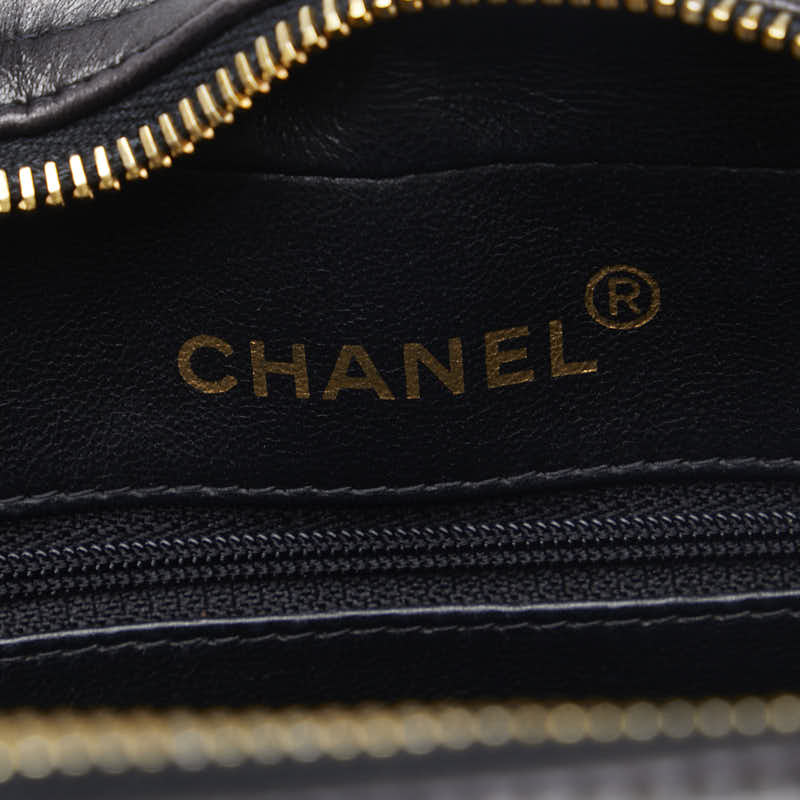 Sac à bandoulière Chanel Matlasse Chain Sac cabas Cuir d&#39;agneau noir