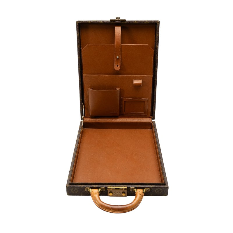 Louis Vuitton Monogram Vertical Trunk Attache Case Brown