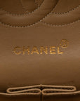 Chanel Matlasse 25 雙翻蓋鏈條單肩包 米色小羊皮