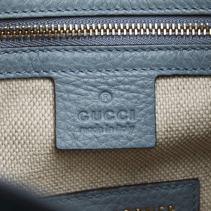 Gucci Soho Handbag Shoulder Bag 2WAY 336751 Blue Leather Women's