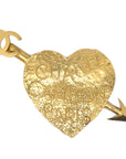 Chanel Bow And Arrow Heart Brooch Gold 93A