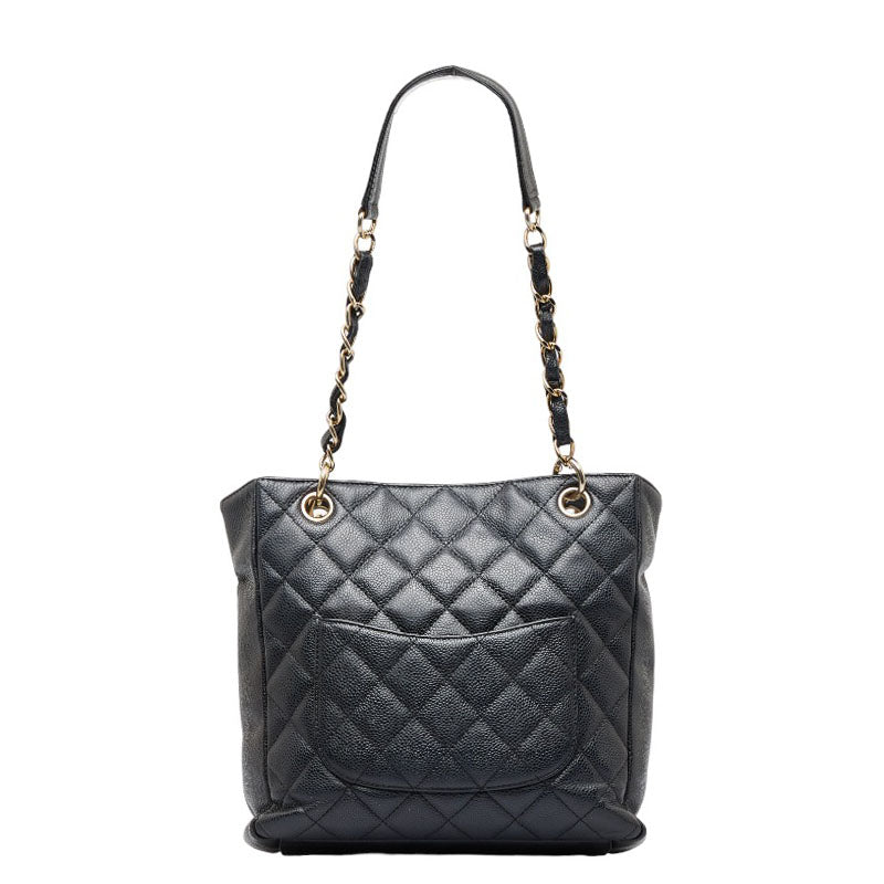 Chanel CC Caviar Embossed Black Leather Tote Bag – Queen Bee of