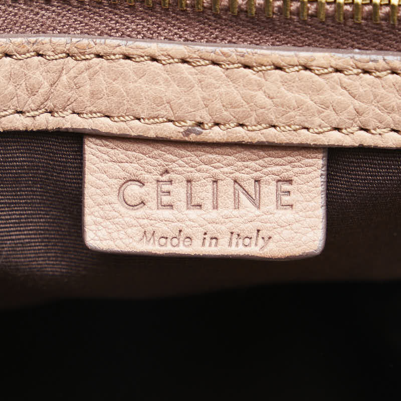 Celine One-Shoulder Bag Handbag Beige Brown Leather  Celine