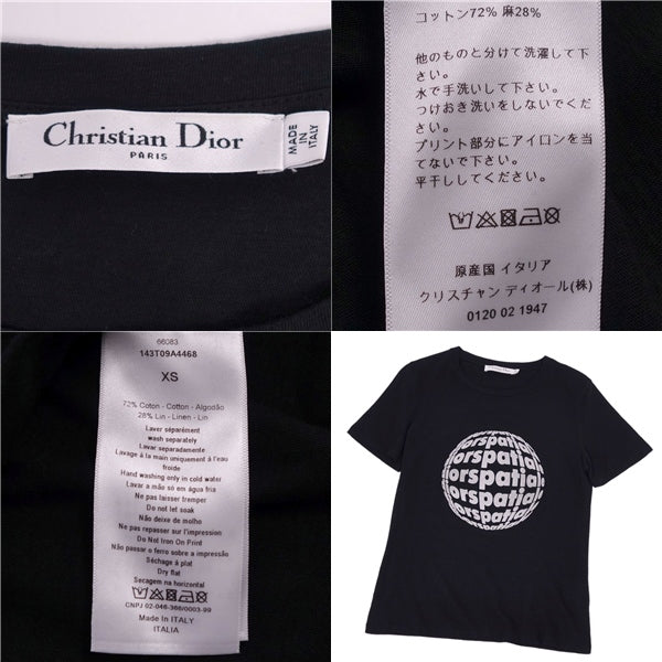 Christian Dior   20SS Shoesleeve Diorspatiale Reflective Print Tops  XS Black