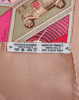Hermes Calle 90 CORRESPONDANCE Stempelpatroon Sjaal Roze Veelkleurige Zijde