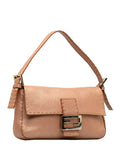 FENDI Selleria Mamma Bucket Handbag Shoulder 8BR101 Pink Leather Women's