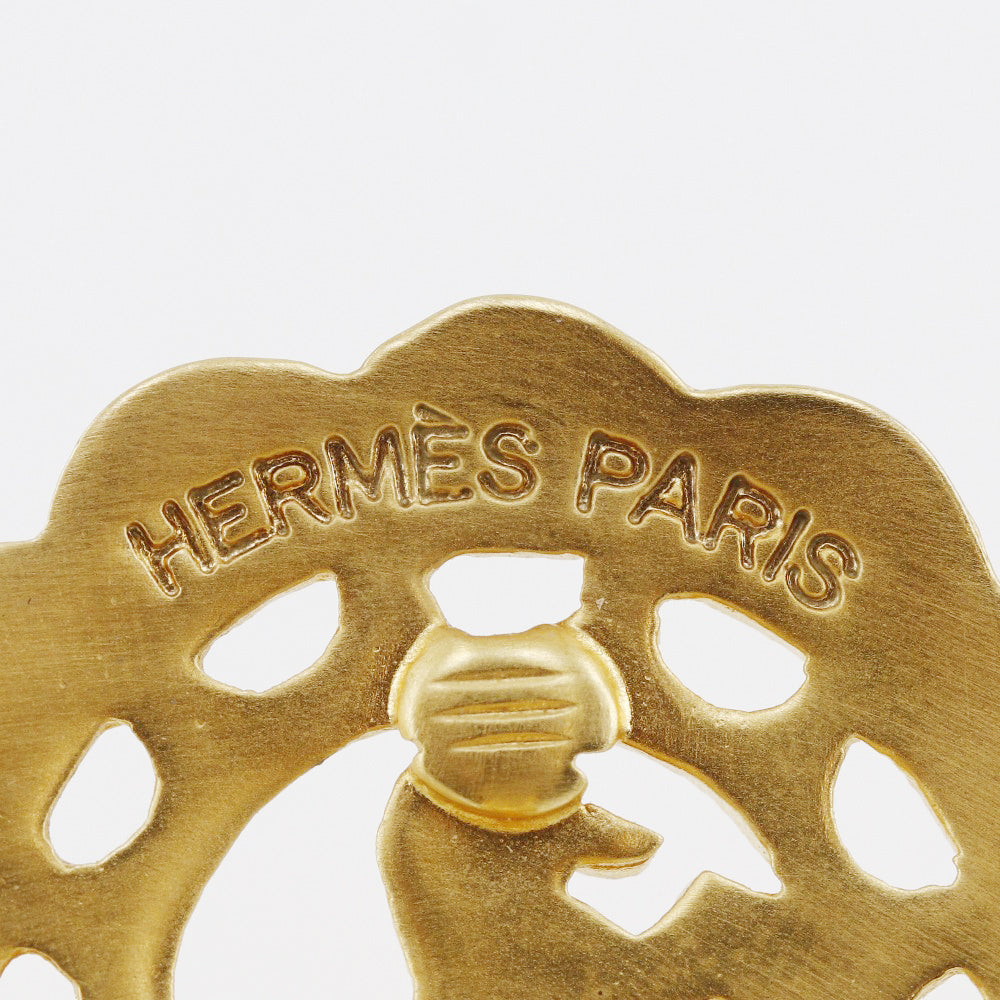 Hermes Horse Motif Earring BIJOUTERIE FANTAISIE Vintage G Meck   16.9g Hose motif  A-Rank Earring